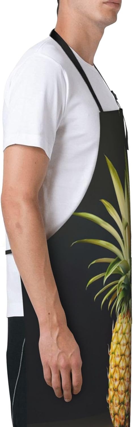 pineapple Painting print Waterproof chef's apron with pocket apron for kitchen cooking baking barbecue and gardening