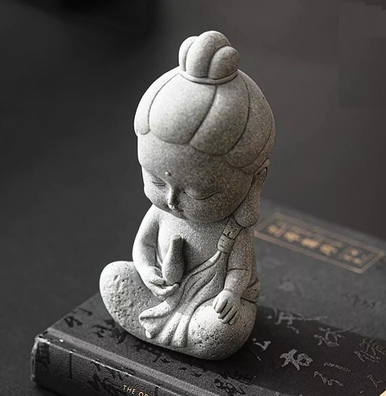 4.7" Sculpture Gifts GuanYin Ornament Simple Home Outdoor Statue Grave