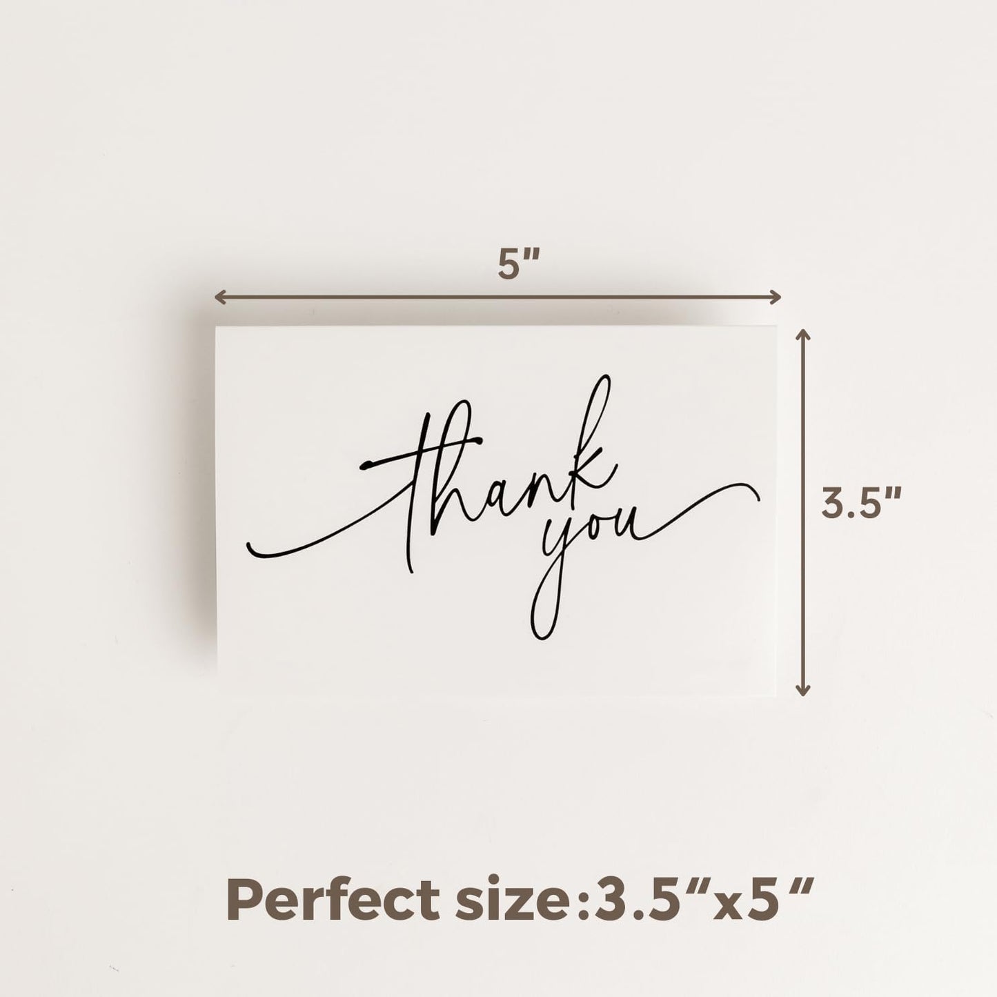 52-pack Thank You Cards Bulk with Kraft Envelopes & Matching Stickers, 3.5x5 Inches, Minimalist Design | Perfect for Business, Weddings, Baby & Bridal Showers, Graduations & Funerals.