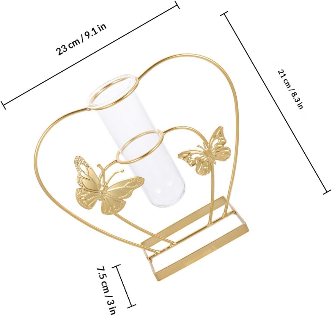 Hydroponic Planter Glass Vase Butterfly-Shaped Hollow Flower Pot Decor