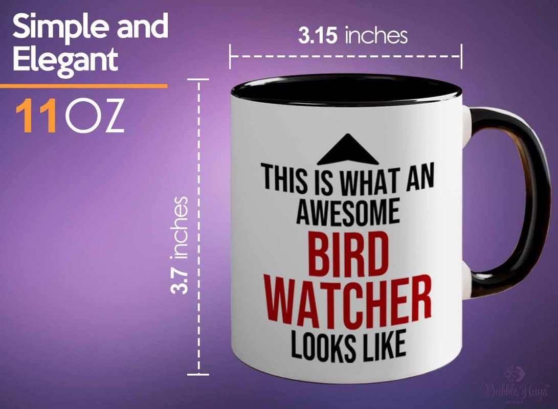 Bird Lover Two Tone Black Edition 11oz - Awsome Bird Watcher Looks Lik