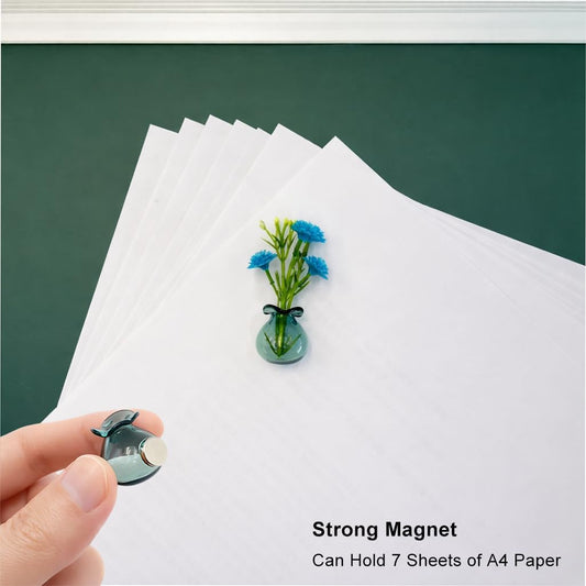 Mini Vase Magnets for Fridge, 10pack Cute Tiny Magnetic Glass Vases Refrigerator Accessories, Real Flowers Pot Magnet, Funny Aesthetic Plant Pot Locker Office Kitchen Decoration, Small Magnet Bud
