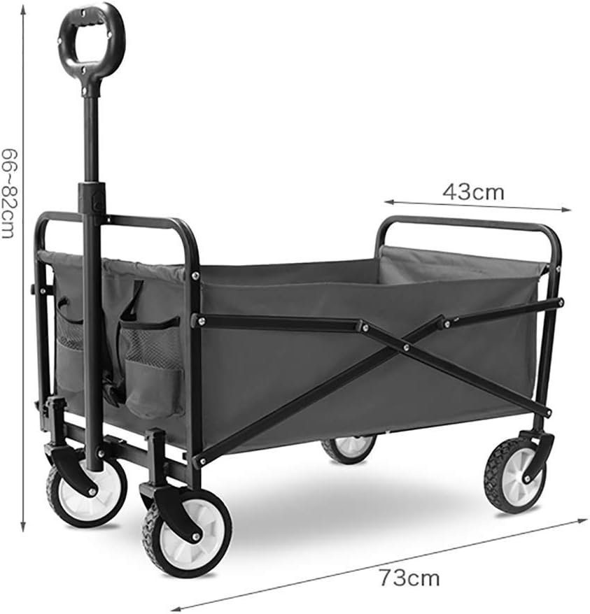 Portable Garden Trolley Cart Heavy Duty Wagon Multi-Function Shopping Cart for Outdoor Camping Beach Supermarket Pull Truck(Light Gray)(Blue)/Light Gray