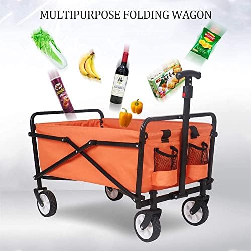 Portable Camping Cart,Camping Grocery Portable Roing Wagon Cart A Terrain Folding Beach Wagon with Wheels Heavy Duty Coapsible Utility Wagon Outdoor Garden ping Cart