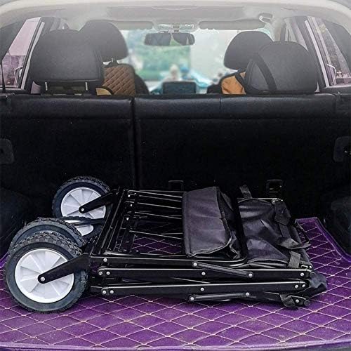Portable Camping Cart,Garden Trolley Camping Cart Pull Cart, Steel Fra