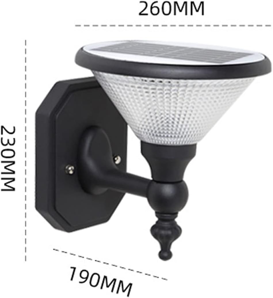 Lamp Solar Wall Lights Outdoor 2 Pack Waterproof Black Finish Anti-Rust Mount Light LED Decorative Lamps for Deck Step Fence Post Pathway and Garden Lighting E(A)