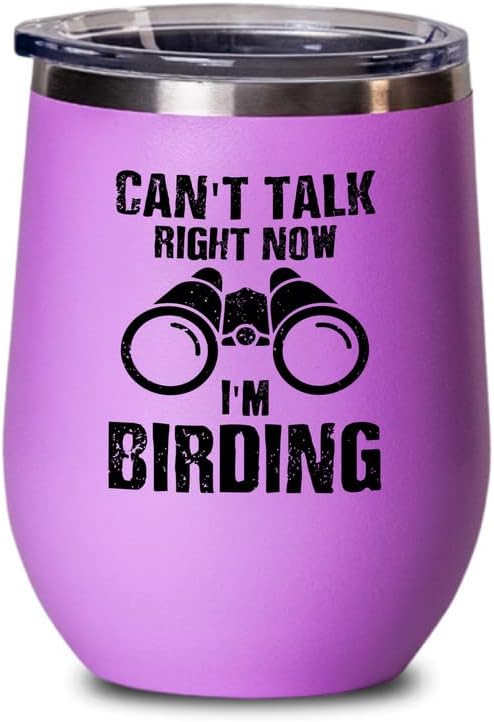 Bird Lover Pink Edition Wine Tumbler 12oz - Can't Talk Right Now - Hum