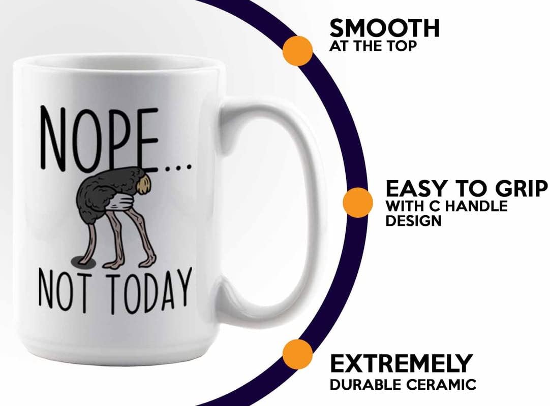 Bird Lover Coffee Mug 15oz White - Nope not today - Hummingbird Nest Cage Parrot Dad Gardening Outdoor Birdwatcher Feeder