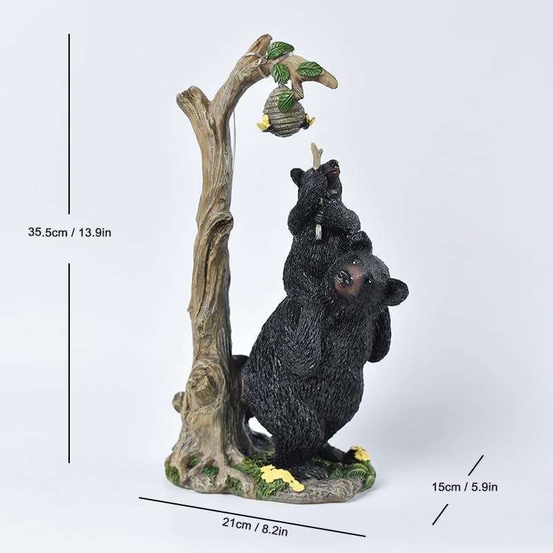 Retro Animal Statues, an Outdoor Fun Honeycomb Bear Solar lamp with a Unique Style, as a Distinctive Home Decoration Item, Placed in The Courtyard or Garden, with Lighting Function