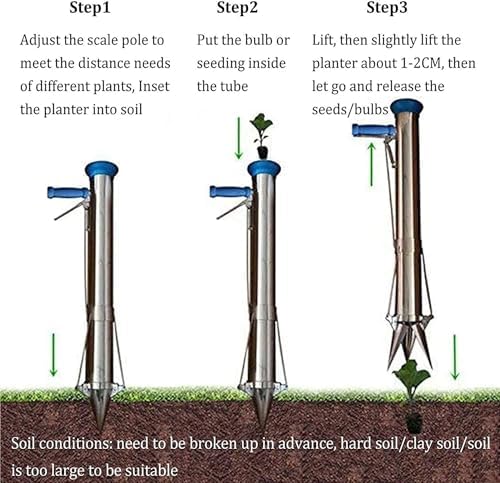 Stainless Steel Vetable Transplanter Tool - Manual Seedling Transplant