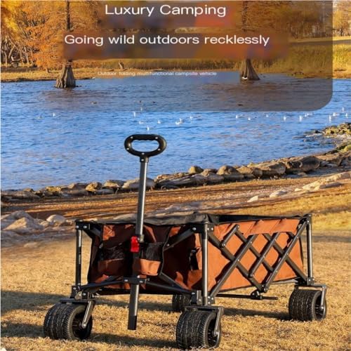 Portable Camping Cart,Portable Beach Trolley Cart for Camping Picnics and Fishing Folding and Flexible Outdoor Cart for Parties