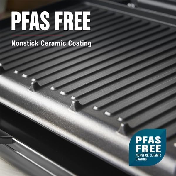 George Foreman Family-Size Grill & Panini Press, Nonstick Ceramic Coat