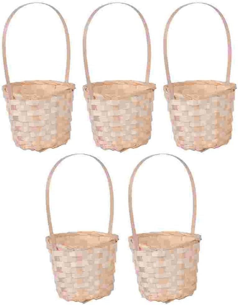5 Pcs Planter Pots Indoor Plants Miniature Basket Decorative Woven Bas