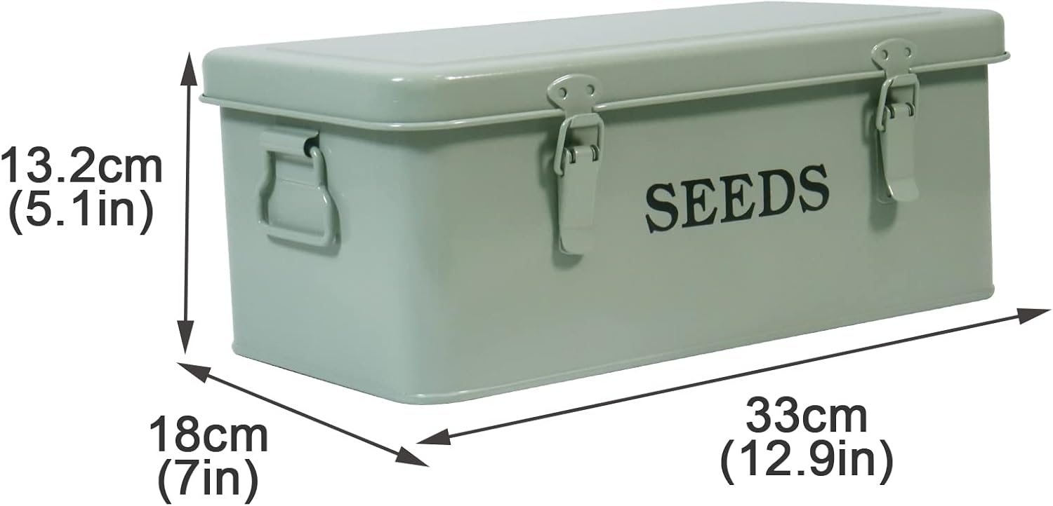 Seed Saving Box, Metal Seed Bin, Seed Storage Organizer Box, Seed Pack