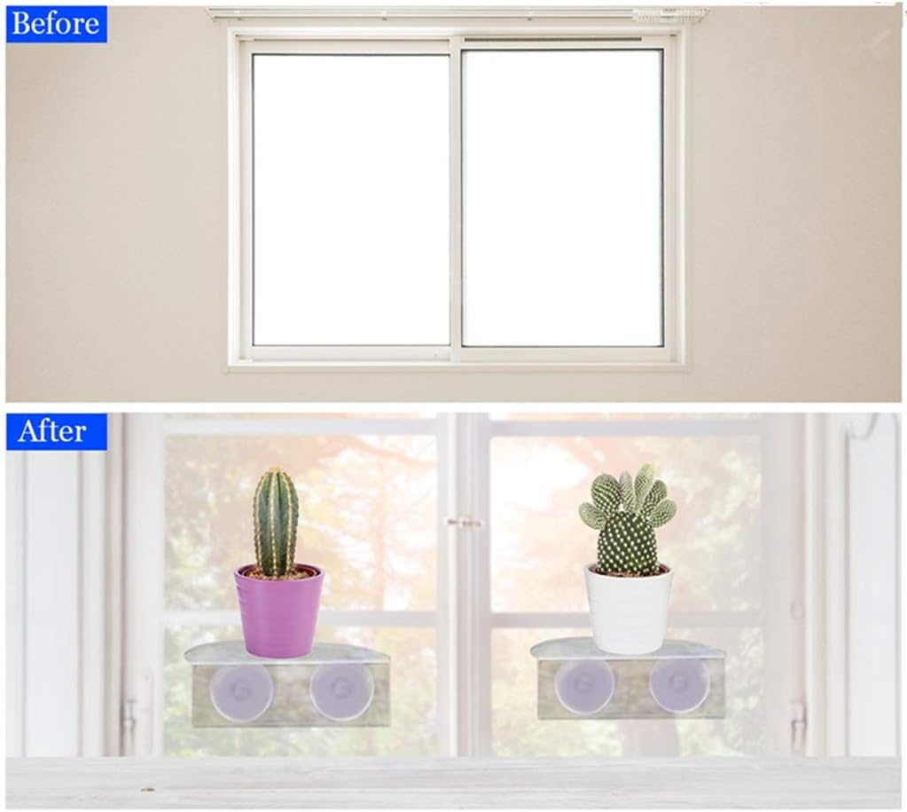 Suction Cup Window Shelf – Create Indoor Garden Hold Your Planter Pots Starter Figurines On Your Window