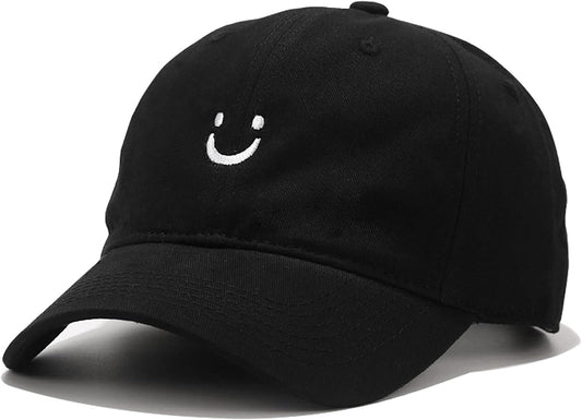 Umeepar Smile Face Baseball Cap for Women Men Adjustable Low Profile U