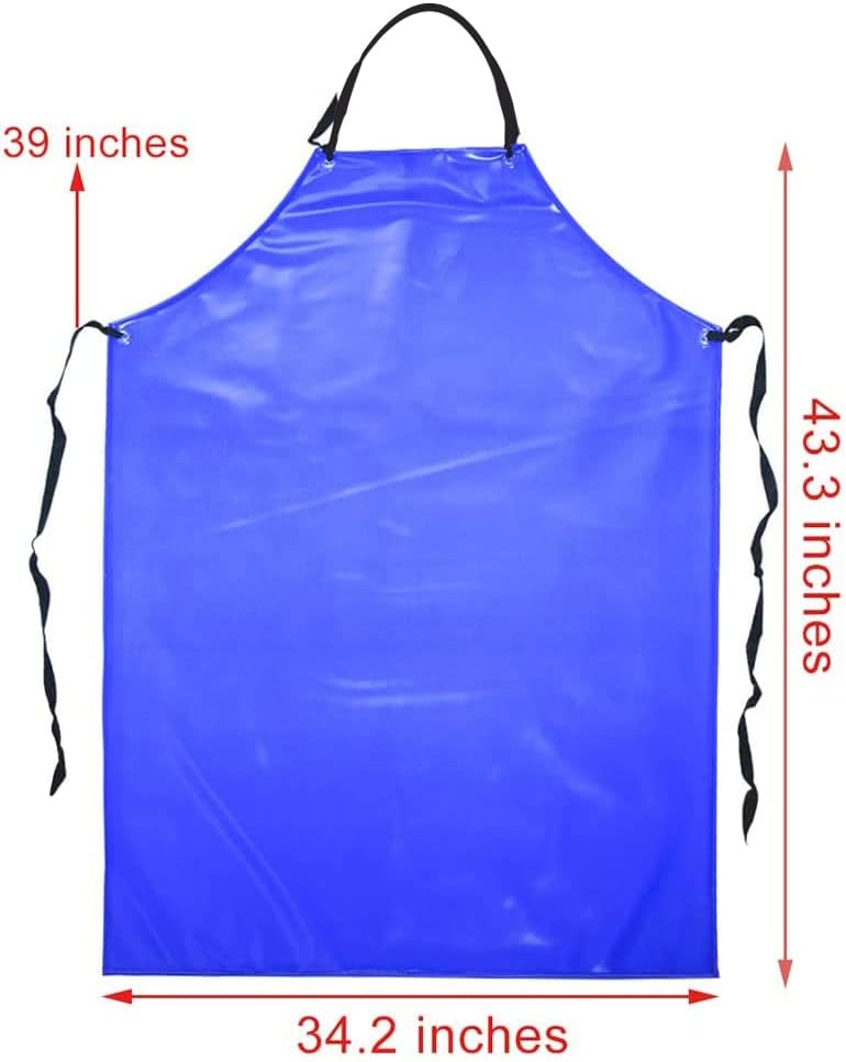Chemical Resistant Vinyl Apron - Blue Plus Size Unisex PVC Aprons for 