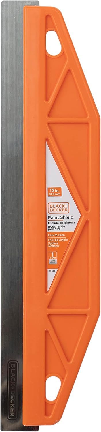 Black+Decker 12-Inch Paint Shield, Trim Guide for Painting Straight Li