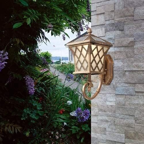 Porch Light Wall Lamp Wall Light Wall Sconce Outdoor Solar Retro Industrial European Simple Personality Creative Antique Garden Brass Metal Luminaire for Porch Balcony Patio Doorway Aisle Gar