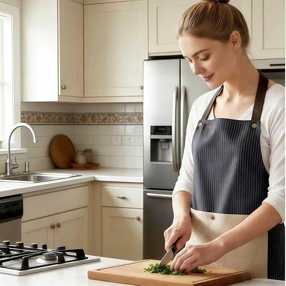 Emesak Water Resistant Cross Back Apron with Detachable Towel & Large Pockets, Unisex Lightweight for Cooking, Grilling, Gardening, Crafts