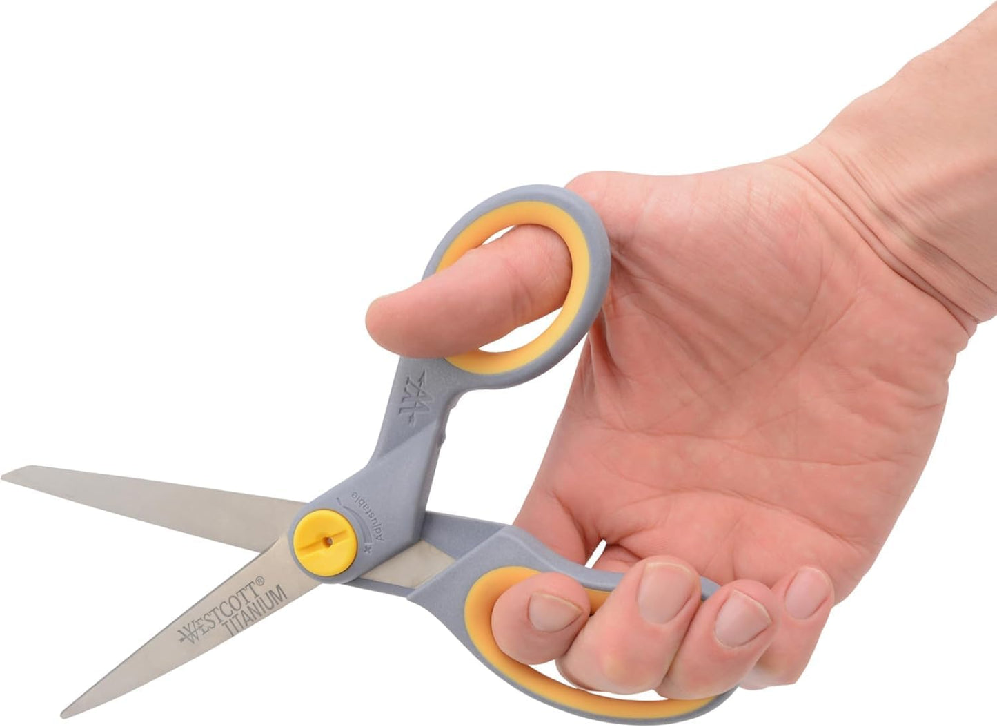 Westcott 8” Titanium Bonded Scissors with Adjustable Glide and Soft Handle, 2-Pack- Durable Multipurpose Scissors for Office, Home, and School Use, Sharp Precision Blades for Everyday Cutting