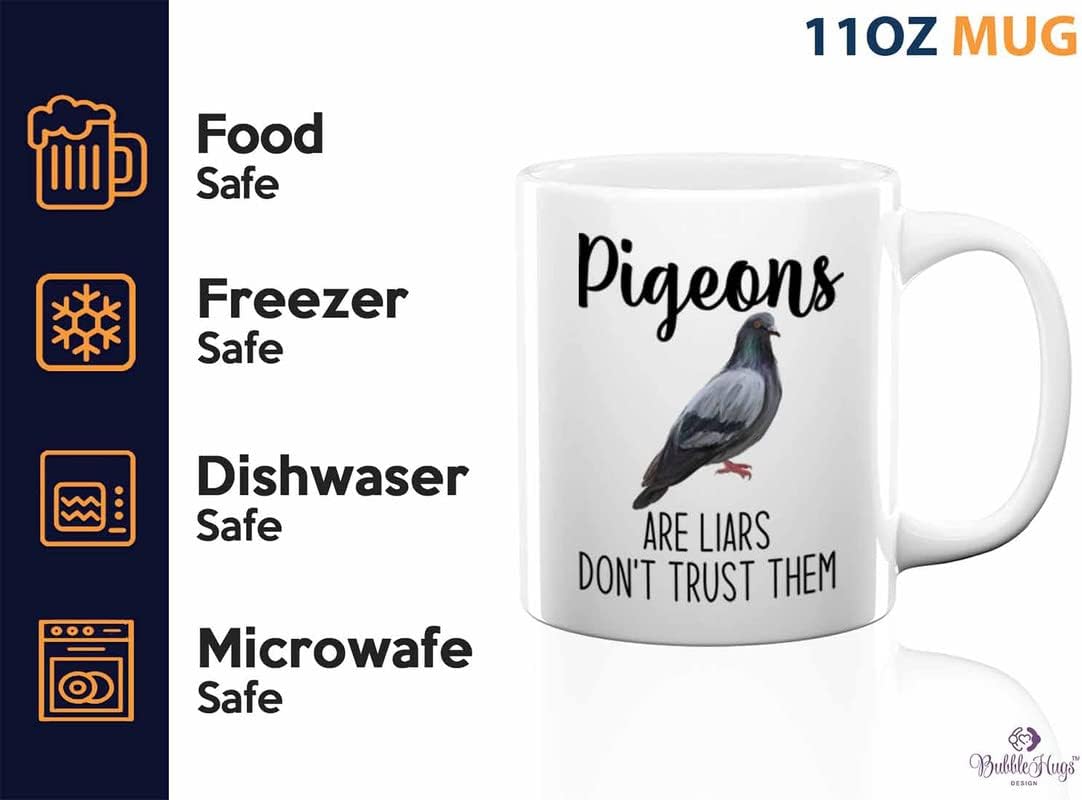 Bird Lover Coffee Mug 11oz White - Don't trust pgeon - Hummingbird Nest Cage Parrot Dad Gardening Outdoor Birdwatcher Feeder