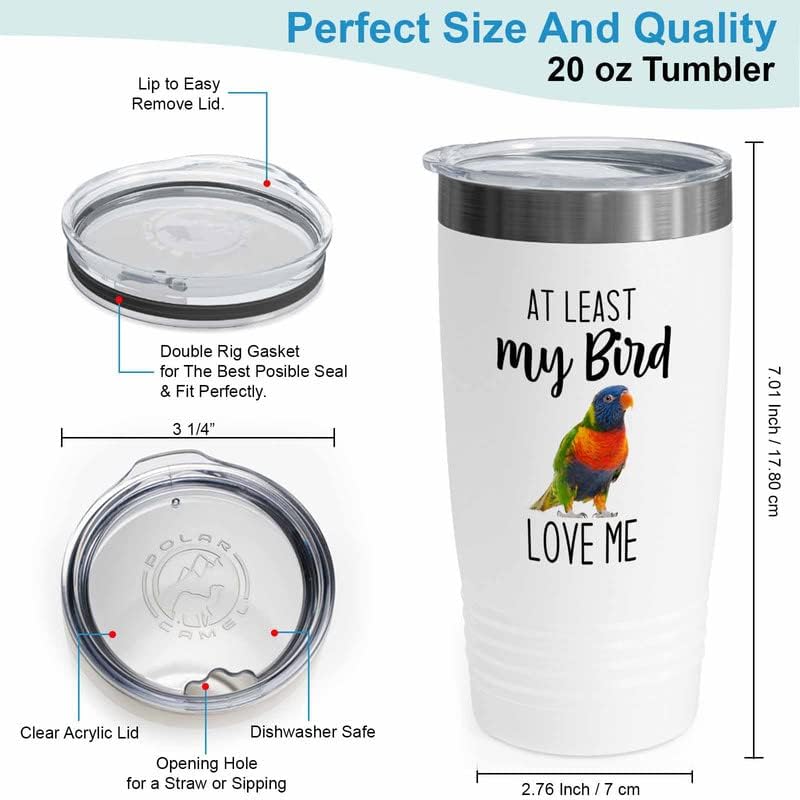 Bird Lover White Edition Viking Tumbler 20oz - Bird Loves me - Humming