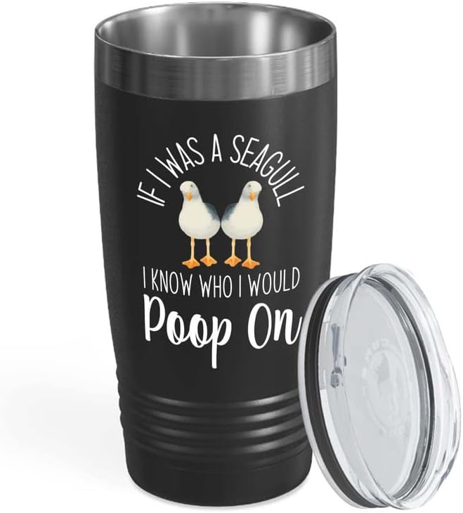 Bird Lover Black Edition Viking Tumbler 20oz - Seagull Poop on - Hummi