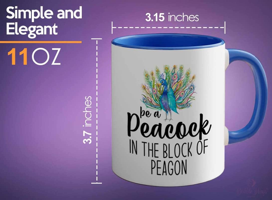 Bird Lover Two Tone Blue Edition 11oz - Peacock Block pgeons - Humming