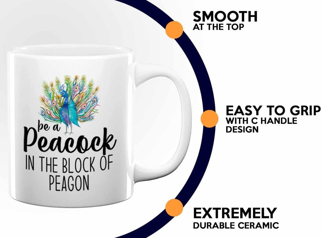 Bird Lover Coffee Mug 11oz White - Peacock block pgeons - Hummingbird Nest Cage Parrot Dad Gardening Outdoor Birdwatcher Feeder