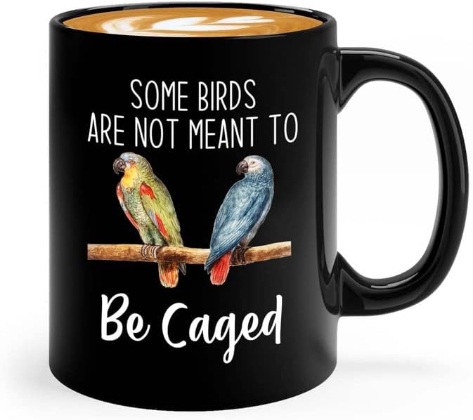 Bird Lover Coffee Mug 11oz Black - Birds to be caged - Hummingbird Nes