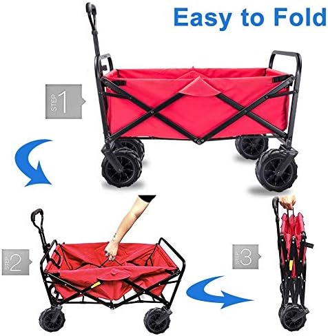 Collapsible Wagon Cart with Wheels Foldable Folding Wagons Carts Silen