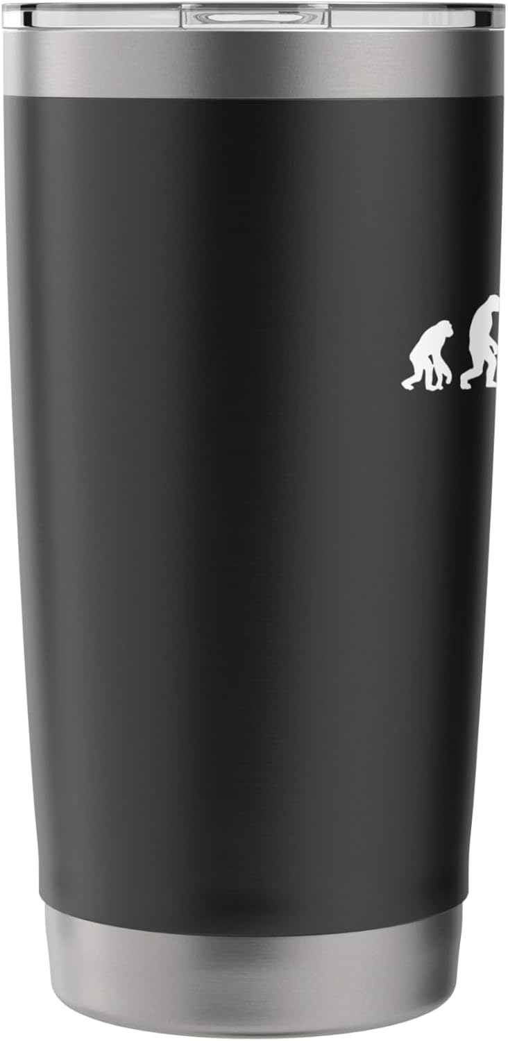 Funny Lawn Care Mower Lawn Mowing Garden Lover Pun Evolution Stainless Steel Insulated Tumbler