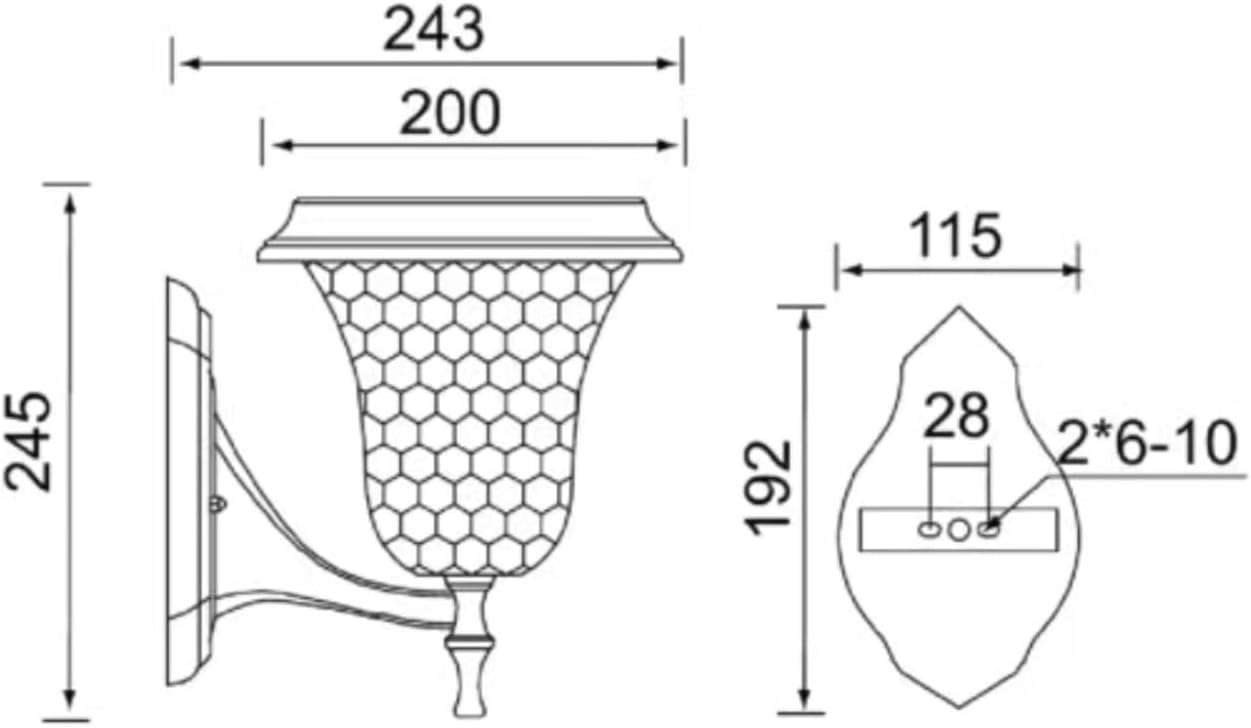 Solar Wall Sconce, Exterior Wall Light, Wall Lamp, LED Aluminum with PC Shade, Remote Dusk to Dawn Waterproof Lantern for Porch Patio Garden Entryway Villa Yard Facade Gate Cottage