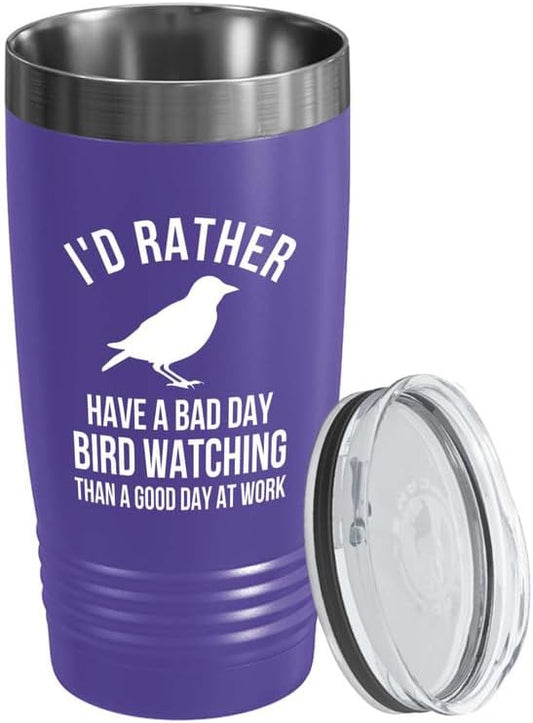 Birding Purple Edition Viking Tumbler 20oz - Bad day bird watching - B