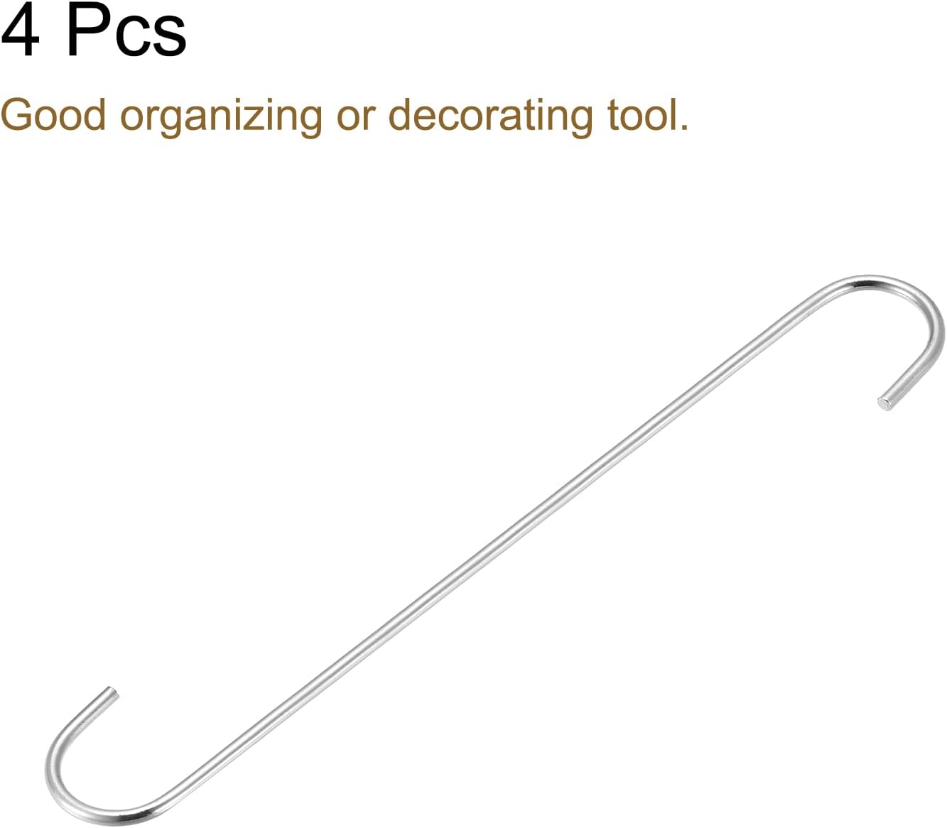 uxcell S Hanging Hooks, 12inch/300mm Extra Long Steel Hanger, Indoor O