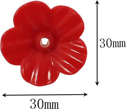 E-outstanding 10 Pcs Hummingbird Feeders Flowers, Feeding Ports Bird Feeder Replacement Parts for Hummingbird Feeder Hanging Feeder, Red