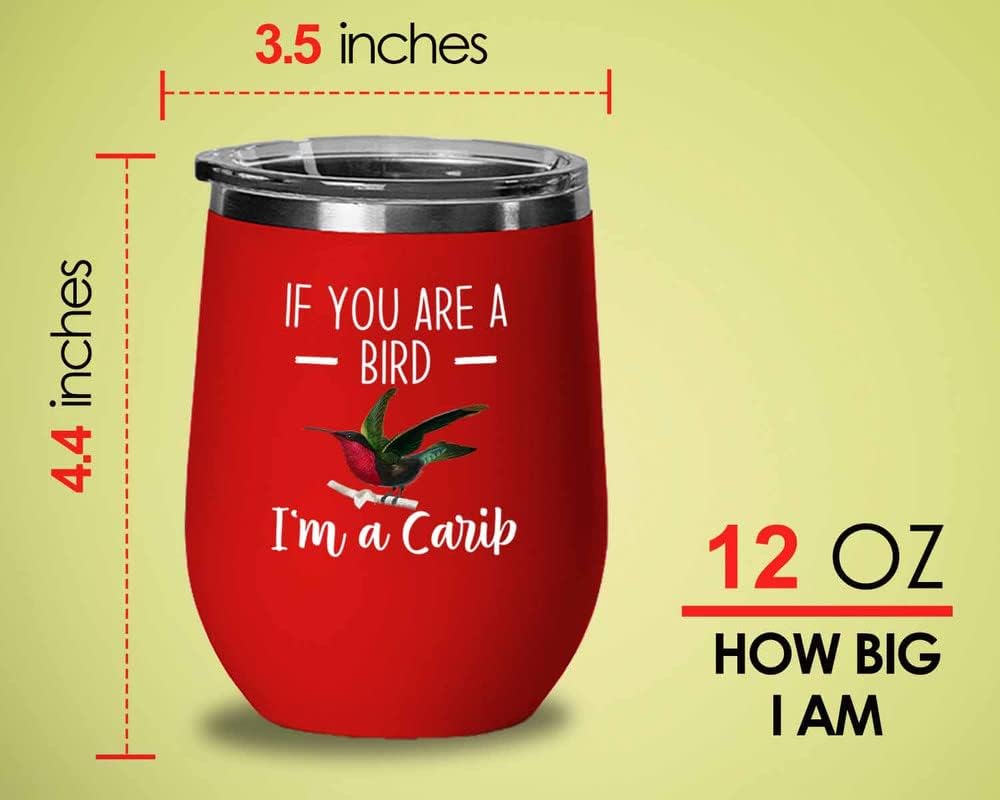 Bird Lover Red Edition Wine Tumbler 12oz - Bird and Carib - Hummingbir