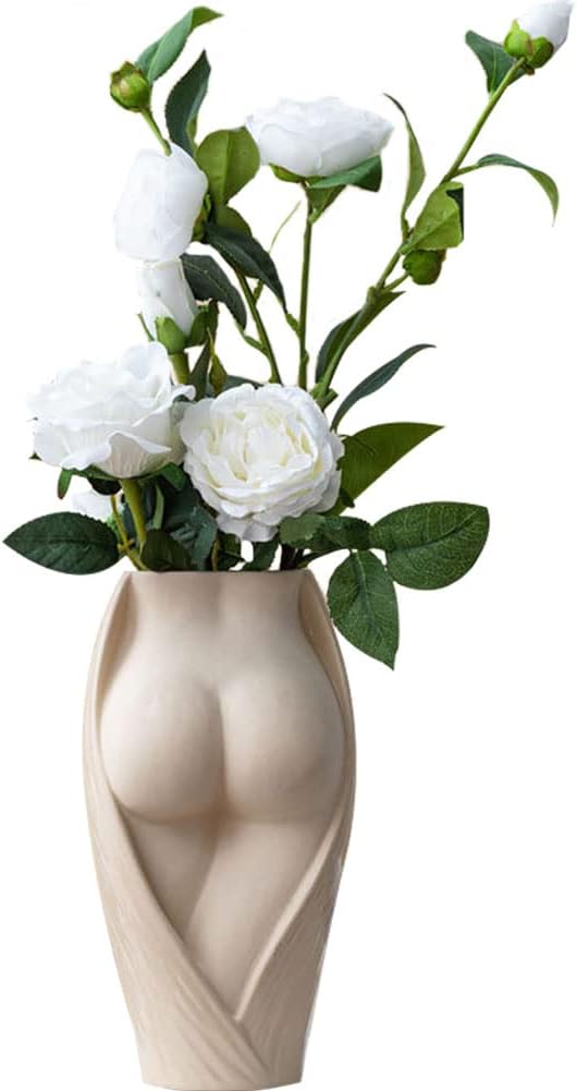 WAYUTO Ceramic Butt Vase Modern Female Body Vase Butt Planter Flower Vase Boho Plant Pot Body Sculpture Flower Container Art Home Decor for Living Room Bedroom Centerpiece Table Wedding