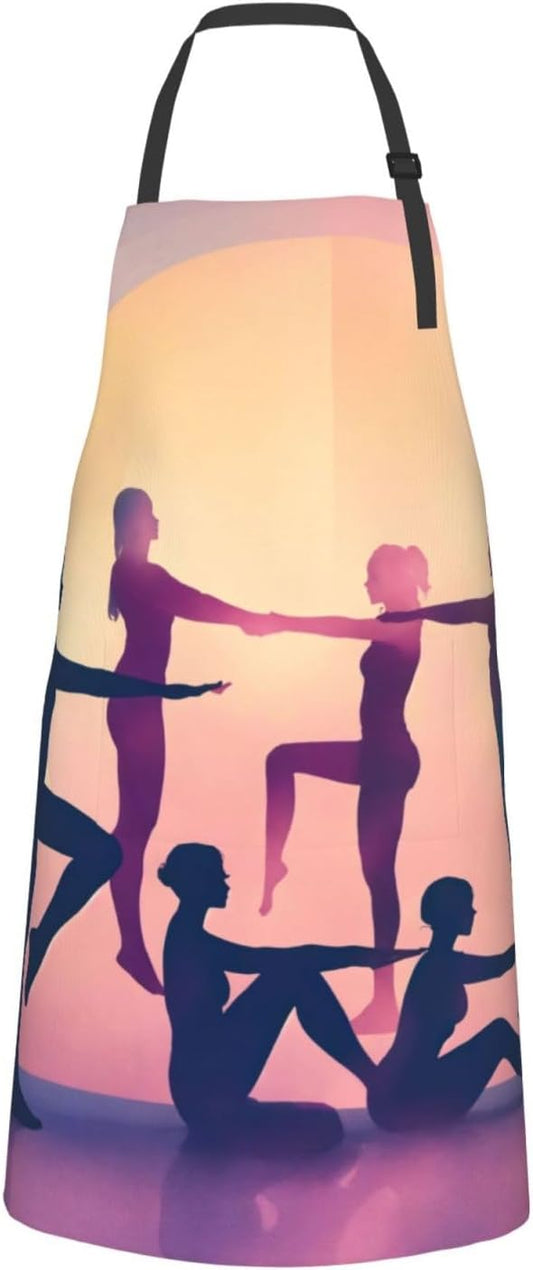 Gymnastics Game print Waterproof chef's apron with pocket apron for kitchen cooking baking barbecue and gardening