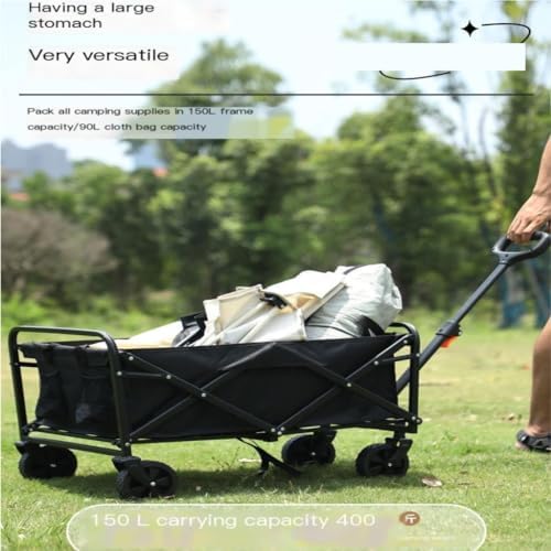 Portable Camping Cart,Outdoor Folding Beach Camping Cart with BBQ Outing and Fishing Features
