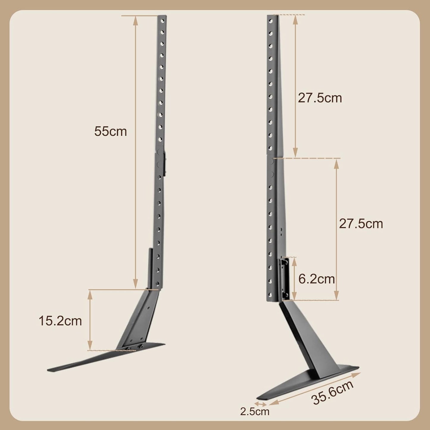 Universal TV Stand, Metal TV Legs for 20-65 inch LCD/LED/OLED/Plasma Flat&Curved Screen TV Height Adjustment with VESA 75x75mm to 800x500mm Max ML1760
