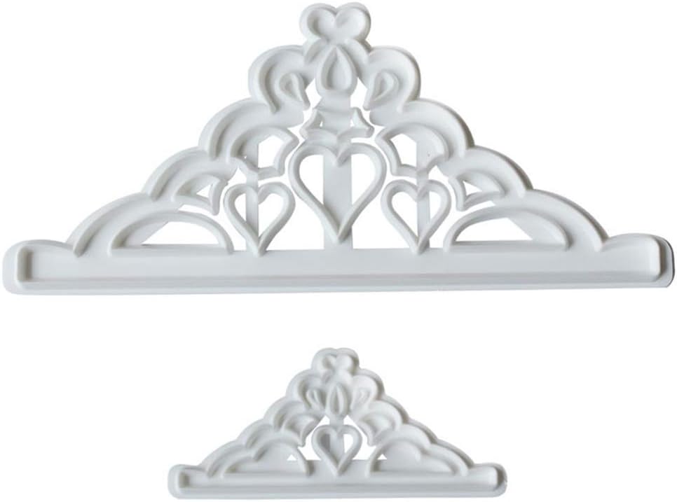 2pcs Crown Mould Plastic Fondant Cutter Cake Mold Fondant Cupcake Deco