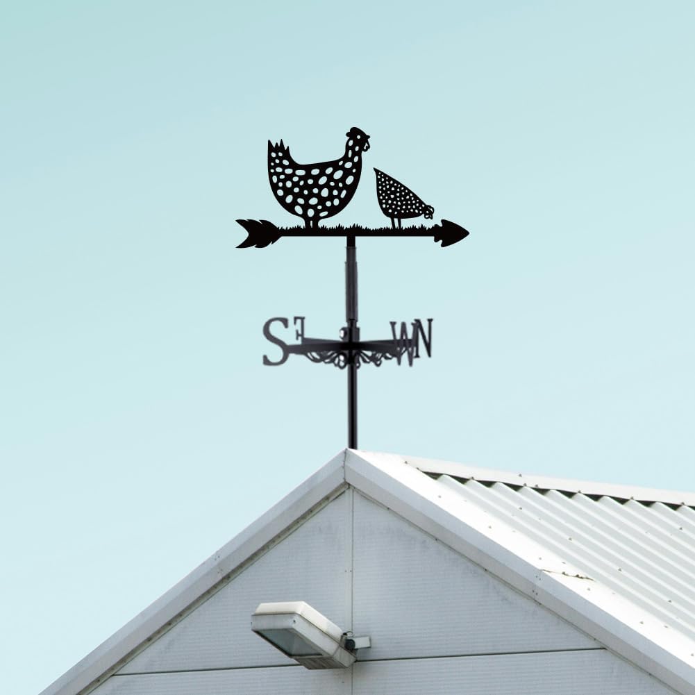 SUPERDANT Rooster Weathervane Hen Chicken Weather Vane for Yard Animal