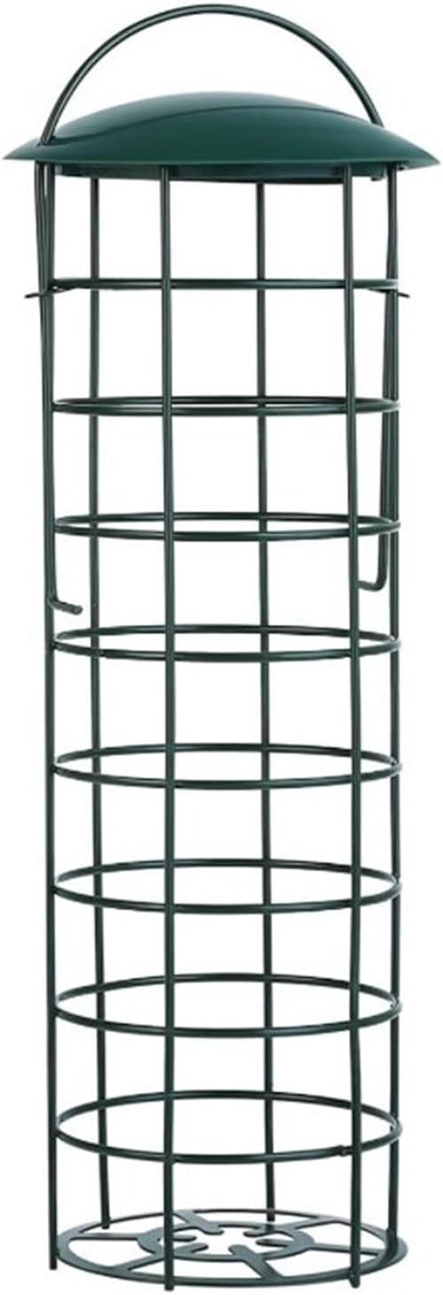 Metal Bird Suet Feeder Outdoor Hanging Mesh Tube Wild Bird Feeder with Lid Vegetable Fruit Holder Squirrel Proof for Outside Hanging for Wild Birds