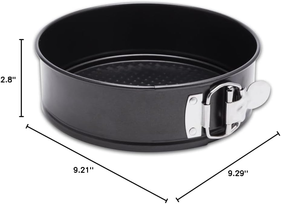 HIWARE 9 Inch Non-stick Cheesecake Pan Springform Pan with Removable Bottom/Leakproof - Black