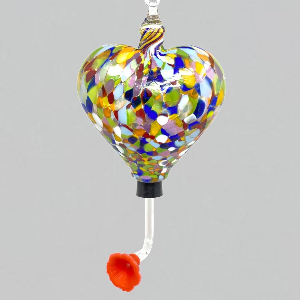 Glass Eye Studio Heart Hummingbird Feeders (Wildflower)