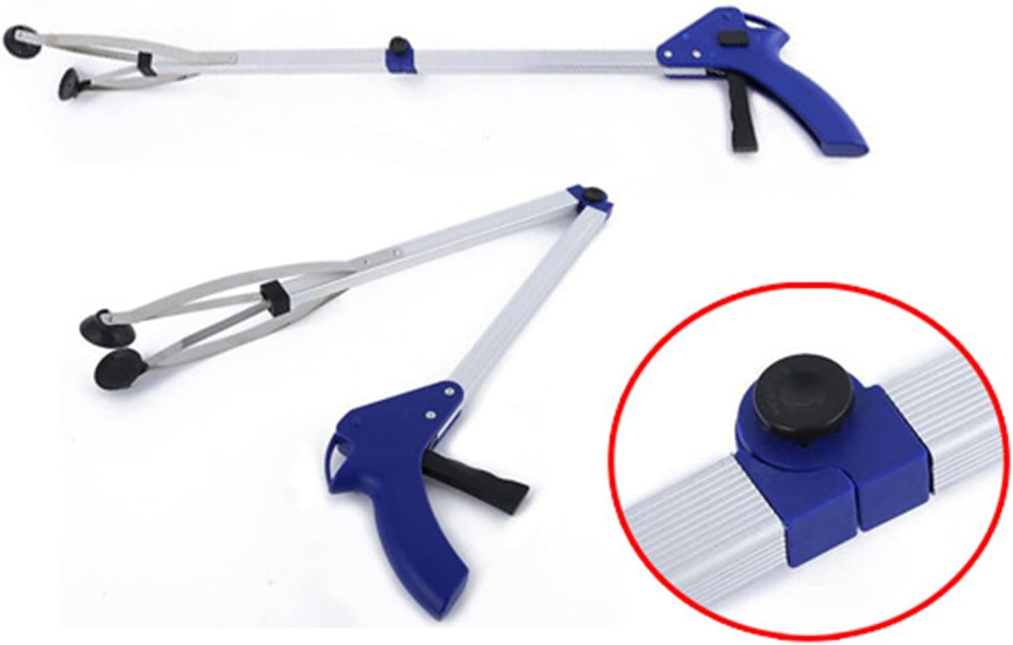 Foldable Reacher Grabber Tool,Long 32" Foldable Extender Gripper Tool, Suction Cups for Precise Work, Claw Trash Garbage Picker,Garden Nabber(Aluminum Square Tube)