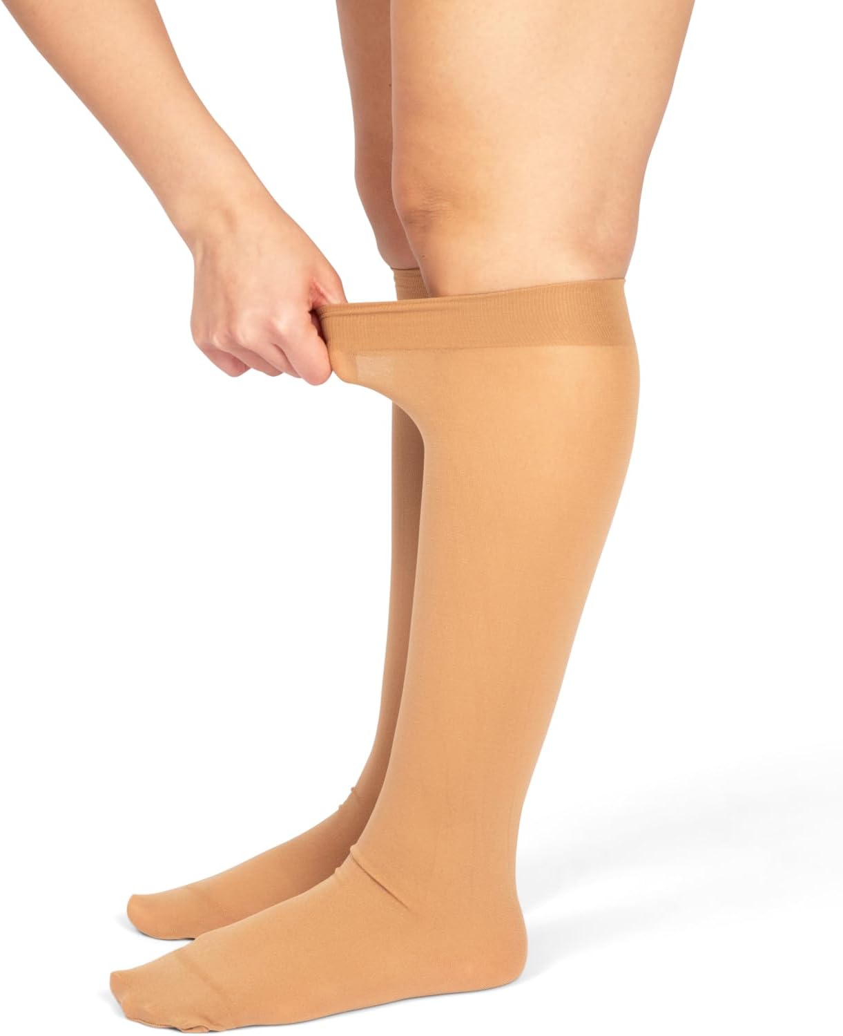 Winterlace Women’s Trouser Socks, Opaque Stretchy Nylon Knee High, Man