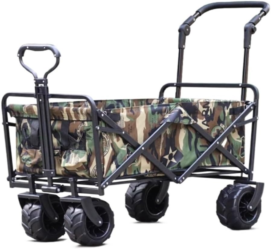 Folding Wagon Cart Beach Wagon Grocery Wagon Outdoor Folding Utility W